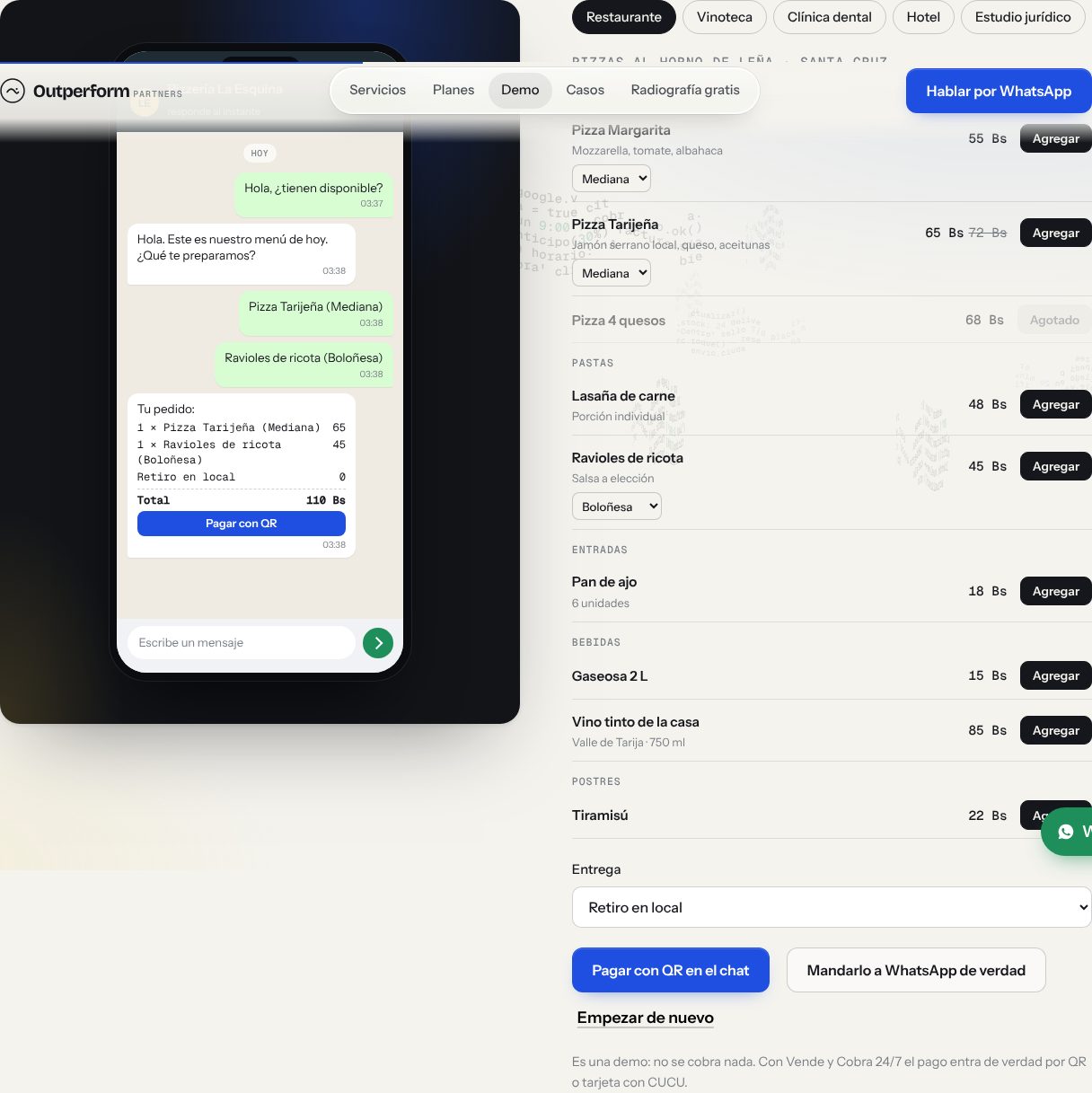Demo de pedidos por WhatsApp